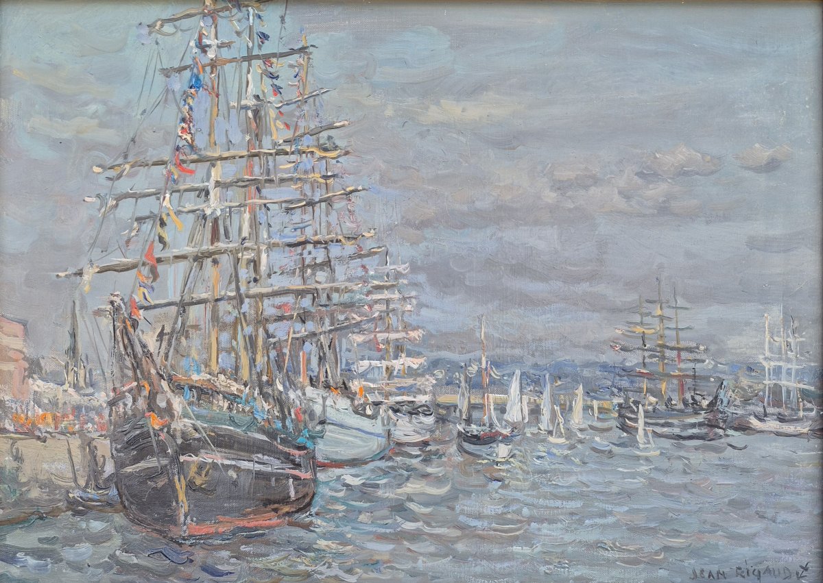 Jean Rigaud (1912-1999) - Rouen, Les 3 mâts-photo-2