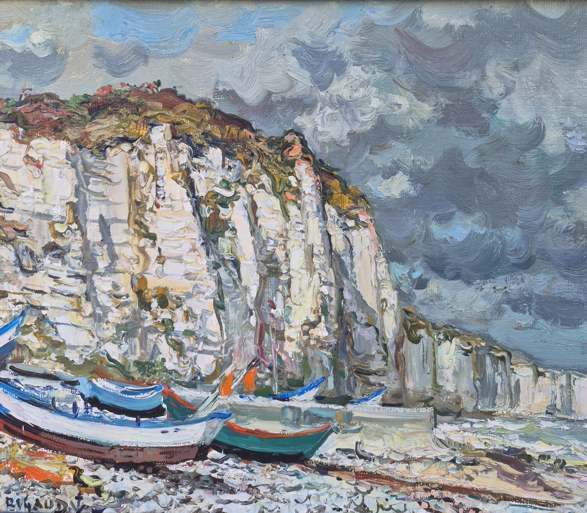 Jean Rigaud (1912-1999) - Veules les roses - la falaise - 1974-photo-3