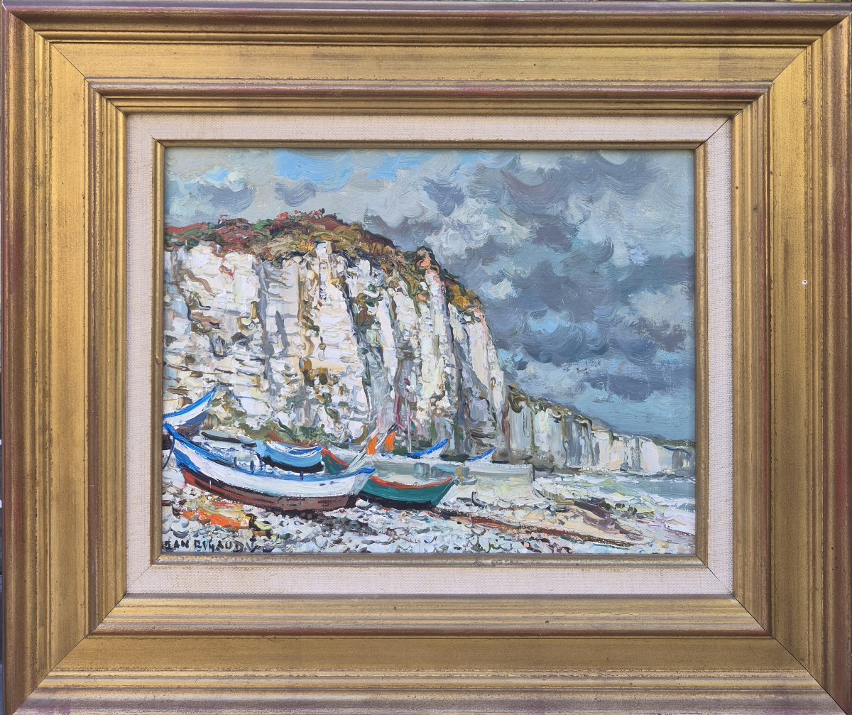 Jean Rigaud (1912-1999) - Veules les roses - la falaise - 1974