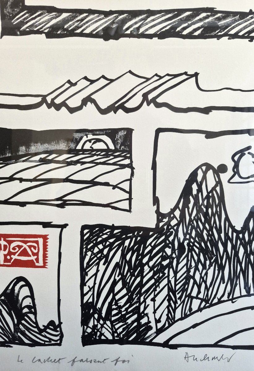 Pierre Alechinsky (né en 1927), Le cachet faisant foi, lithographie-photo-4
