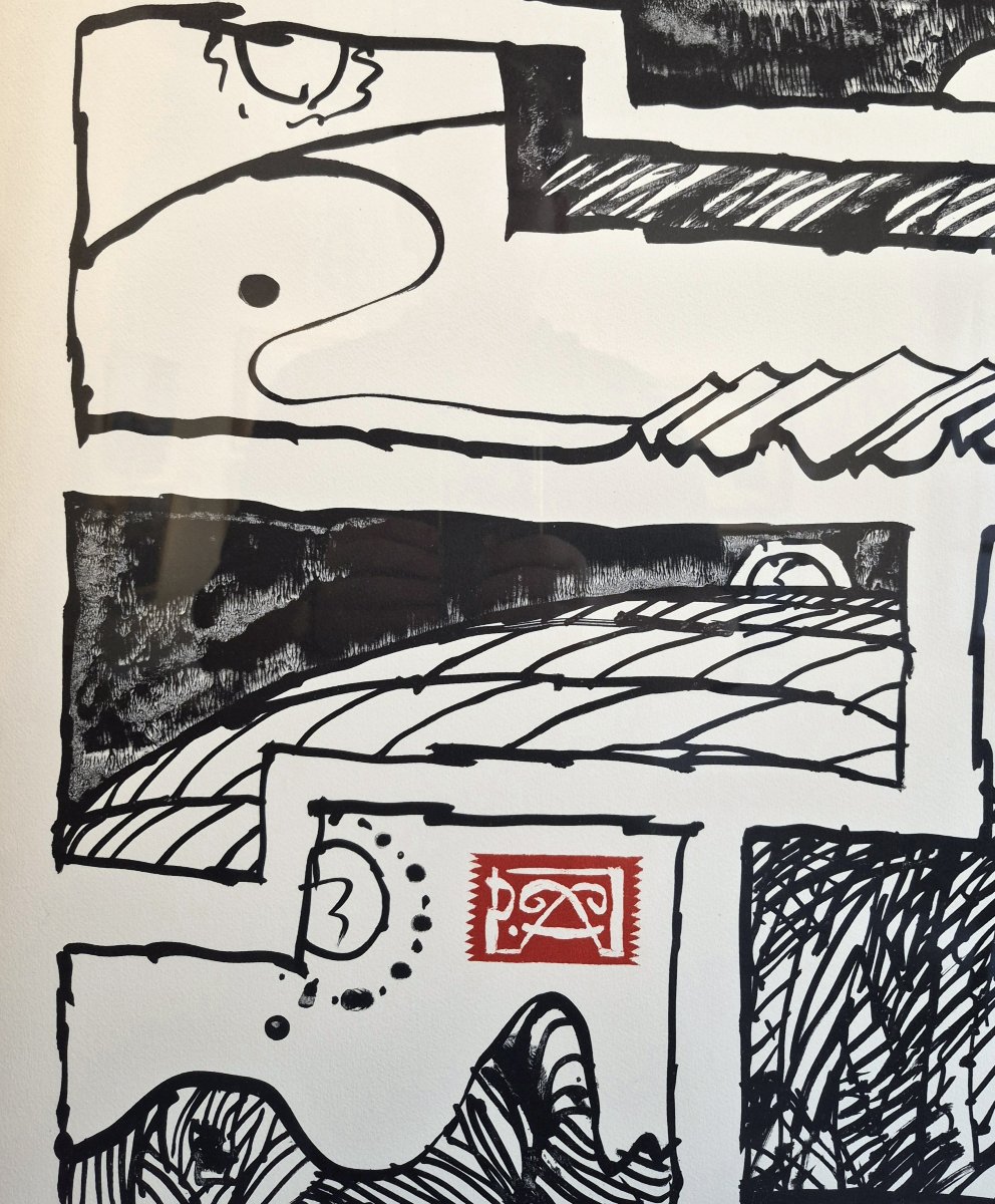 Pierre Alechinsky (né en 1927), Le cachet faisant foi, lithographie-photo-1