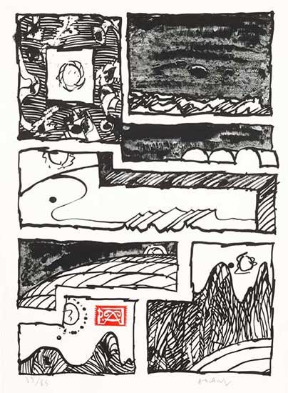 Pierre Alechinsky (né en 1927), Le cachet faisant foi, lithographie