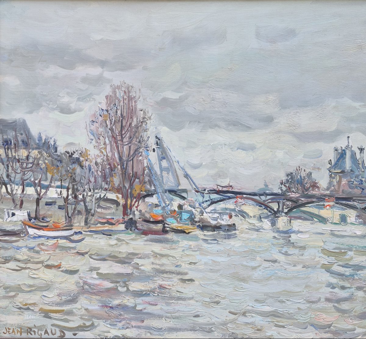 Jean Rigaud (1912-1999) - Paris - le pont des arts - 1984-photo-3
