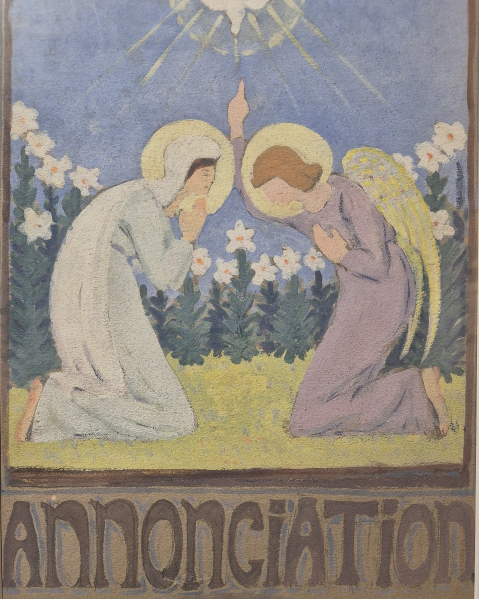Léon Dugand (1878-1974) Annonciation, art nouveau-photo-2