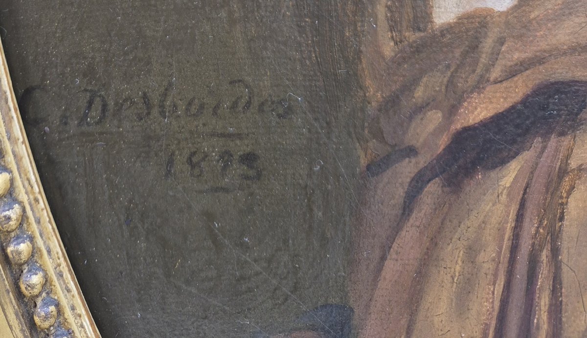 Constant Joseph Desbordes (1761-1828) portrait de femme au crevé-photo-1