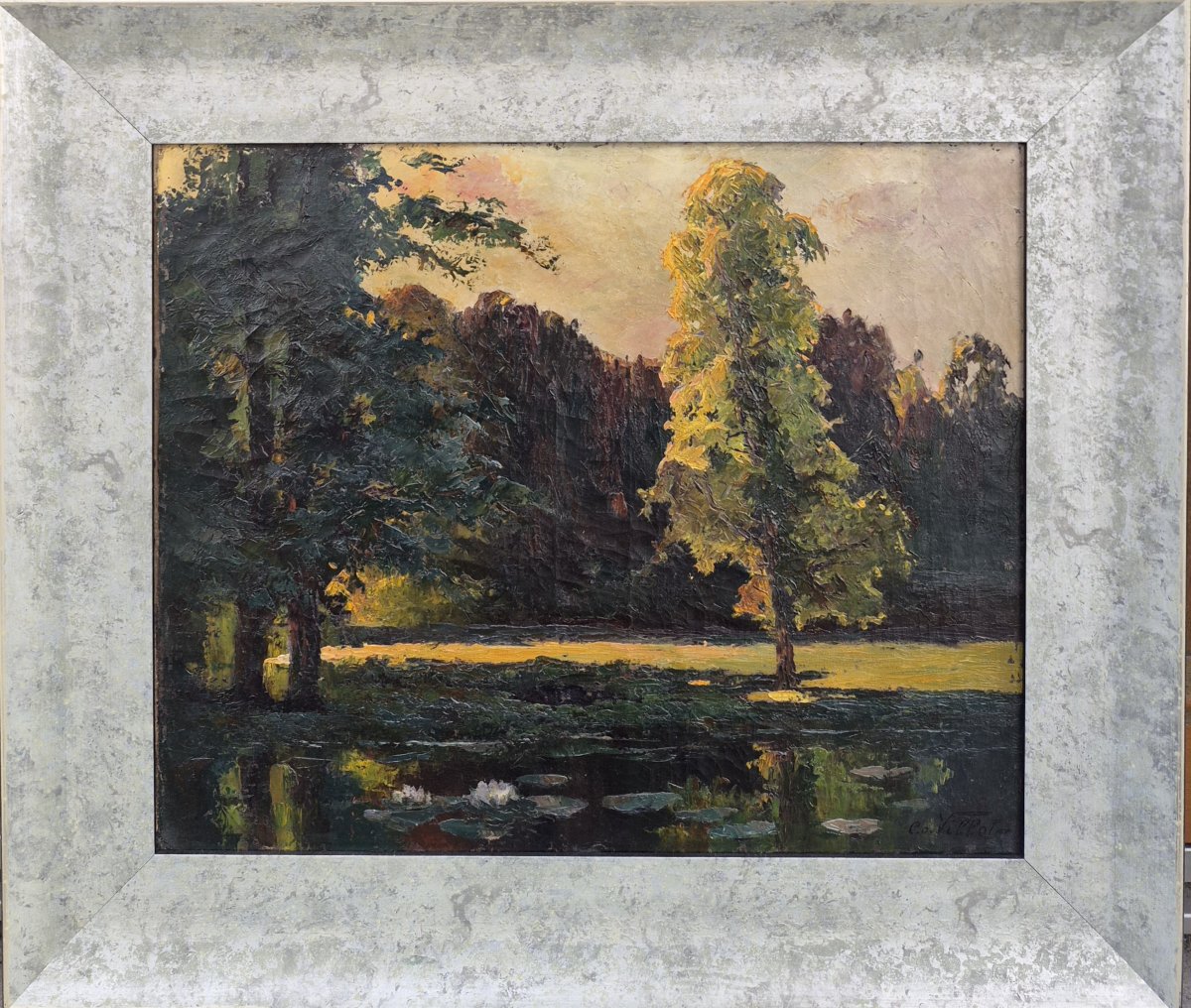 C.o. Villot (19th–20th Centuries), Trees In Front Of A Pond
