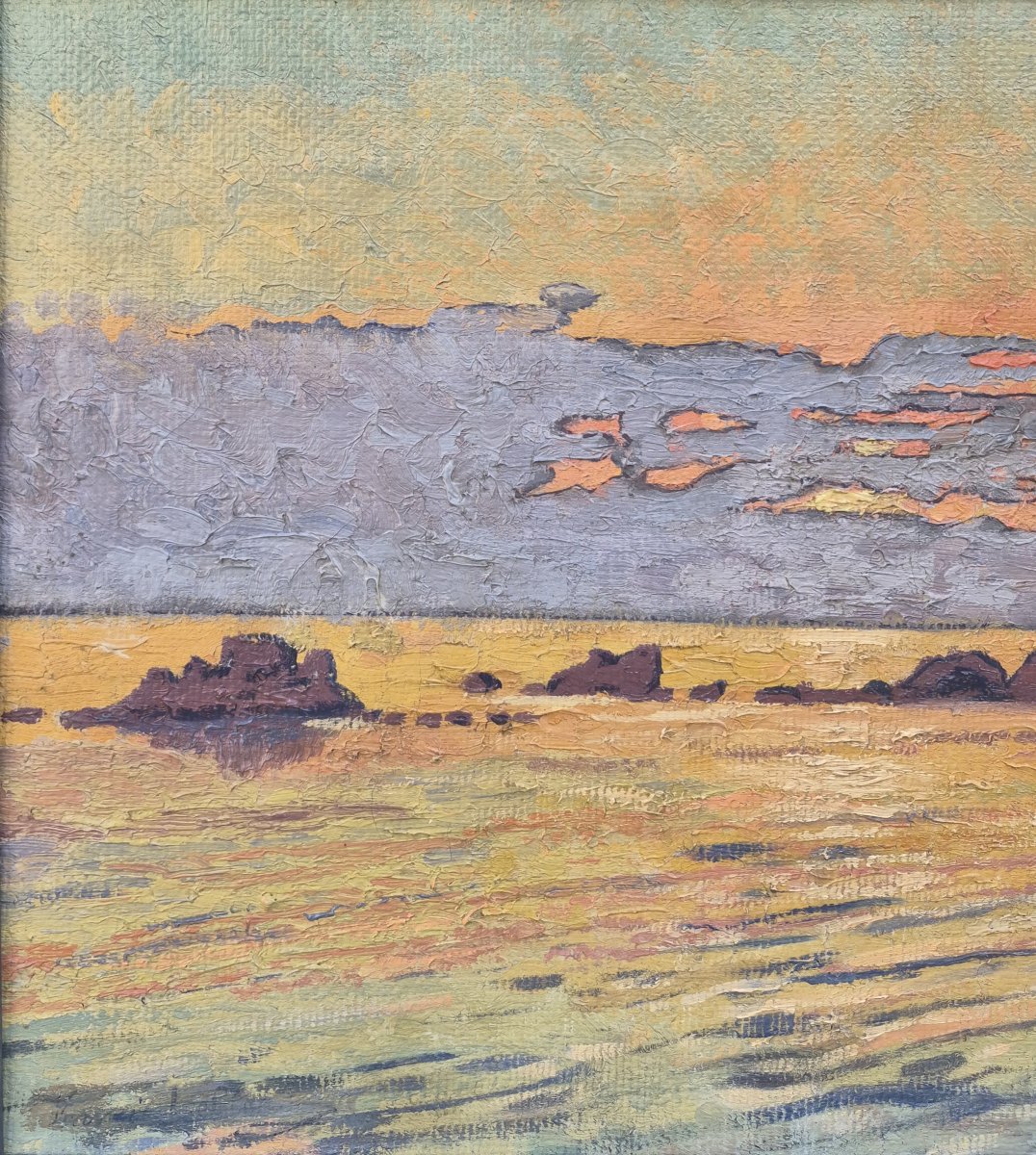 Prosper Henri Wirth (1869-1947), bord de mer symboliste-photo-1