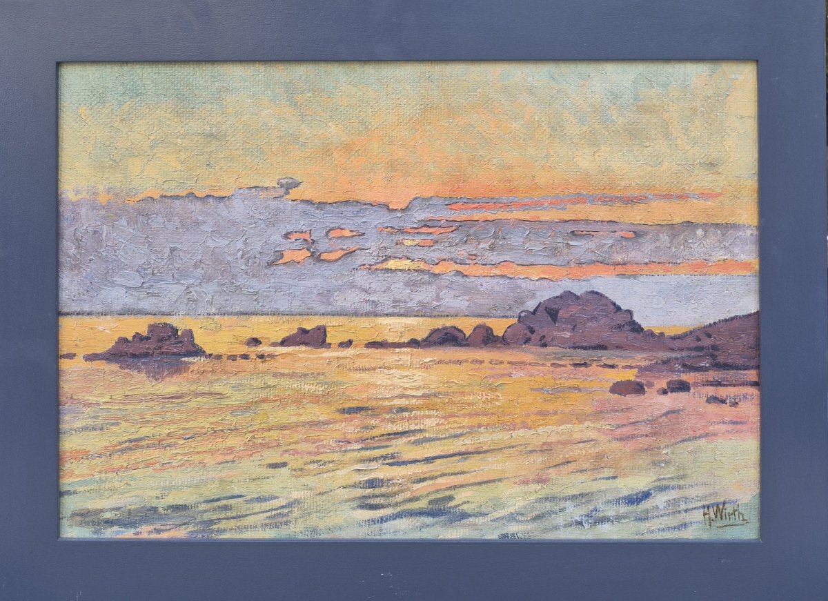 Prosper Henri Wirth (1869-1947), bord de mer symboliste