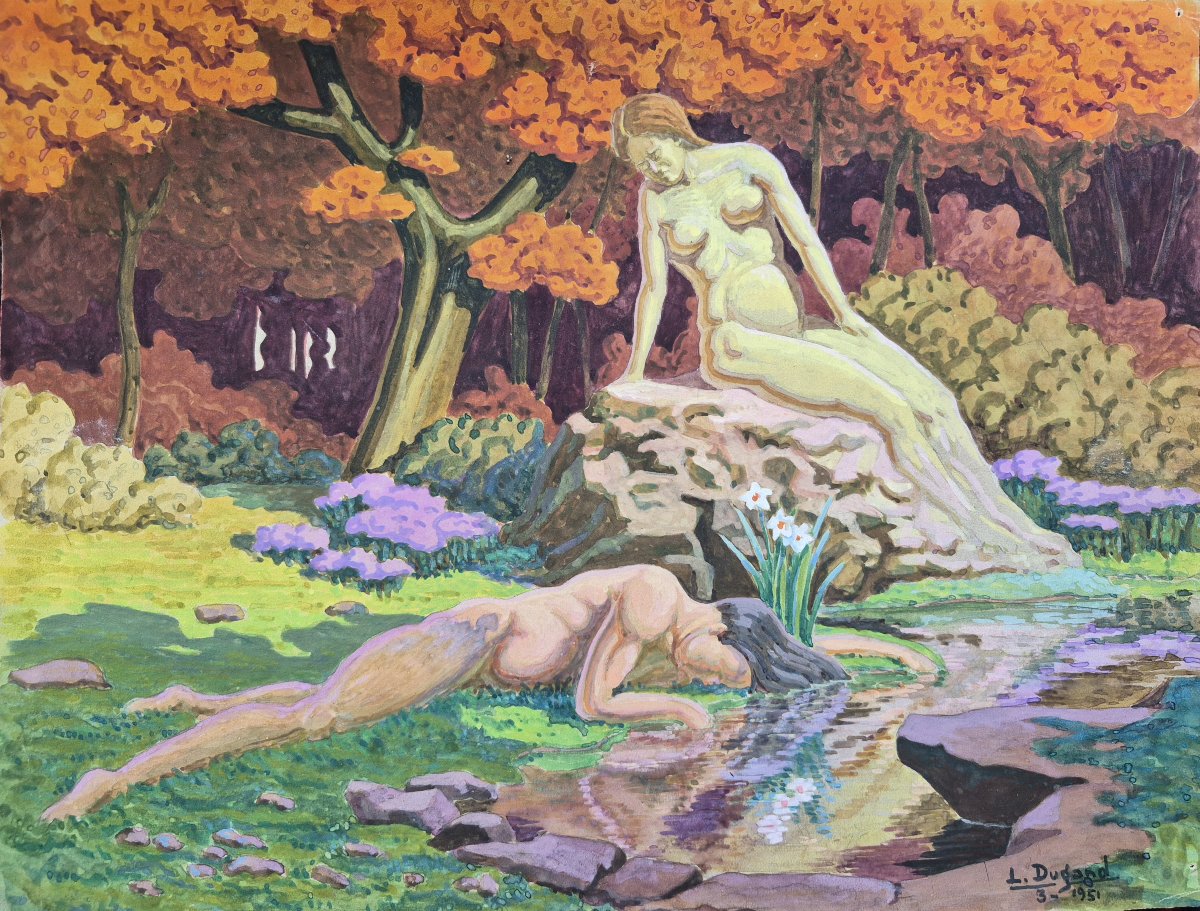 Léon Dugand (1878–1974), Echo And Narcissus, 1951