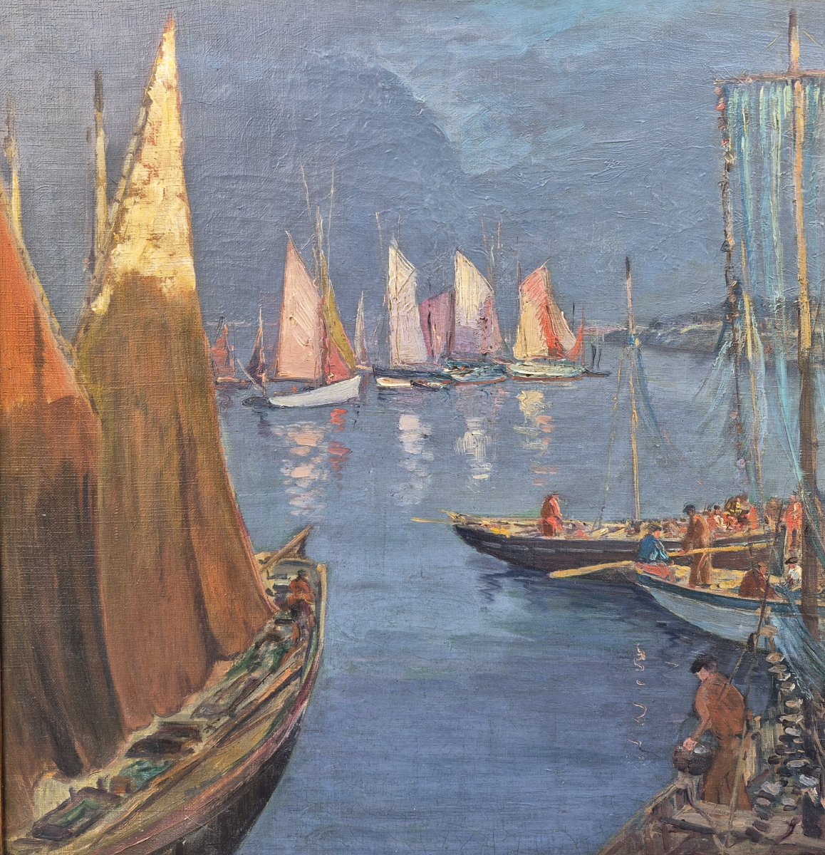 Gaston Pottier (1885-1980), Les sardiniers dans la baie de Douarnenez -photo-4