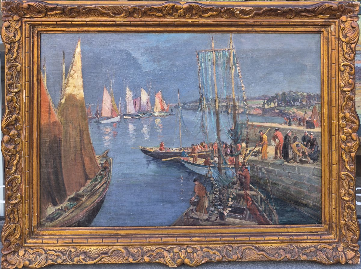 Gaston Pottier (1885-1980), Les sardiniers dans la baie de Douarnenez 