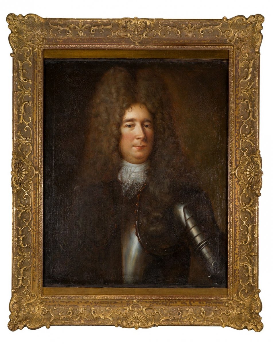 Entourage Robert Levrac-tournières (1667-1752), Portrait d'Homme En Armure