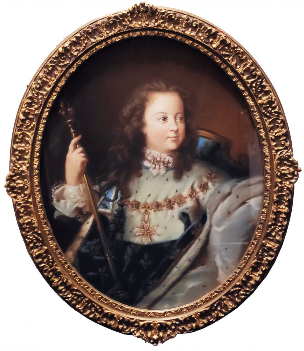 Portrait Du Roi Louis XV Enfant d'Après Hyacinthe Rigaud (1659-1743)-photo-2
