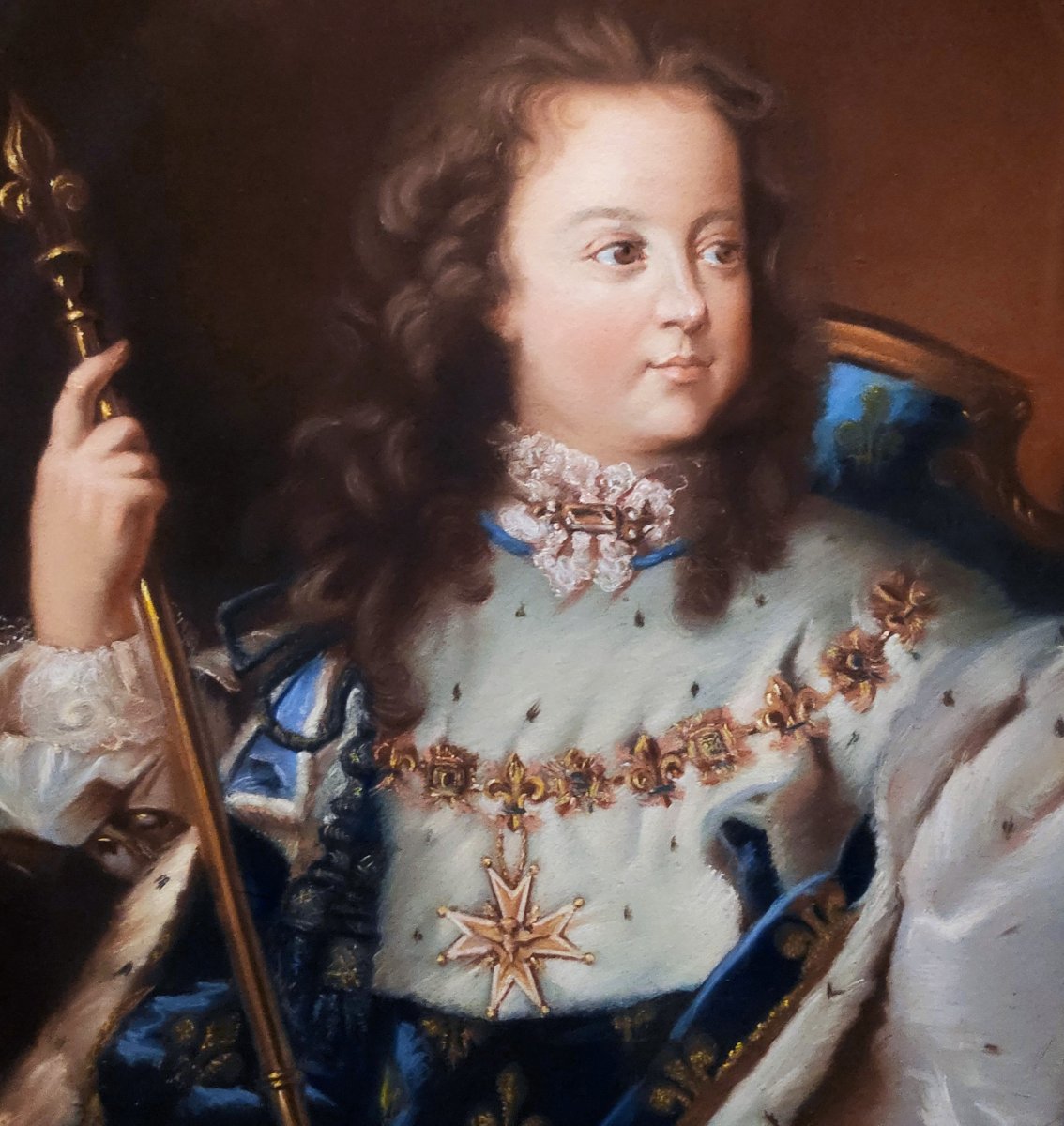 Portrait Du Roi Louis XV Enfant d'Après Hyacinthe Rigaud (1659-1743)-photo-3