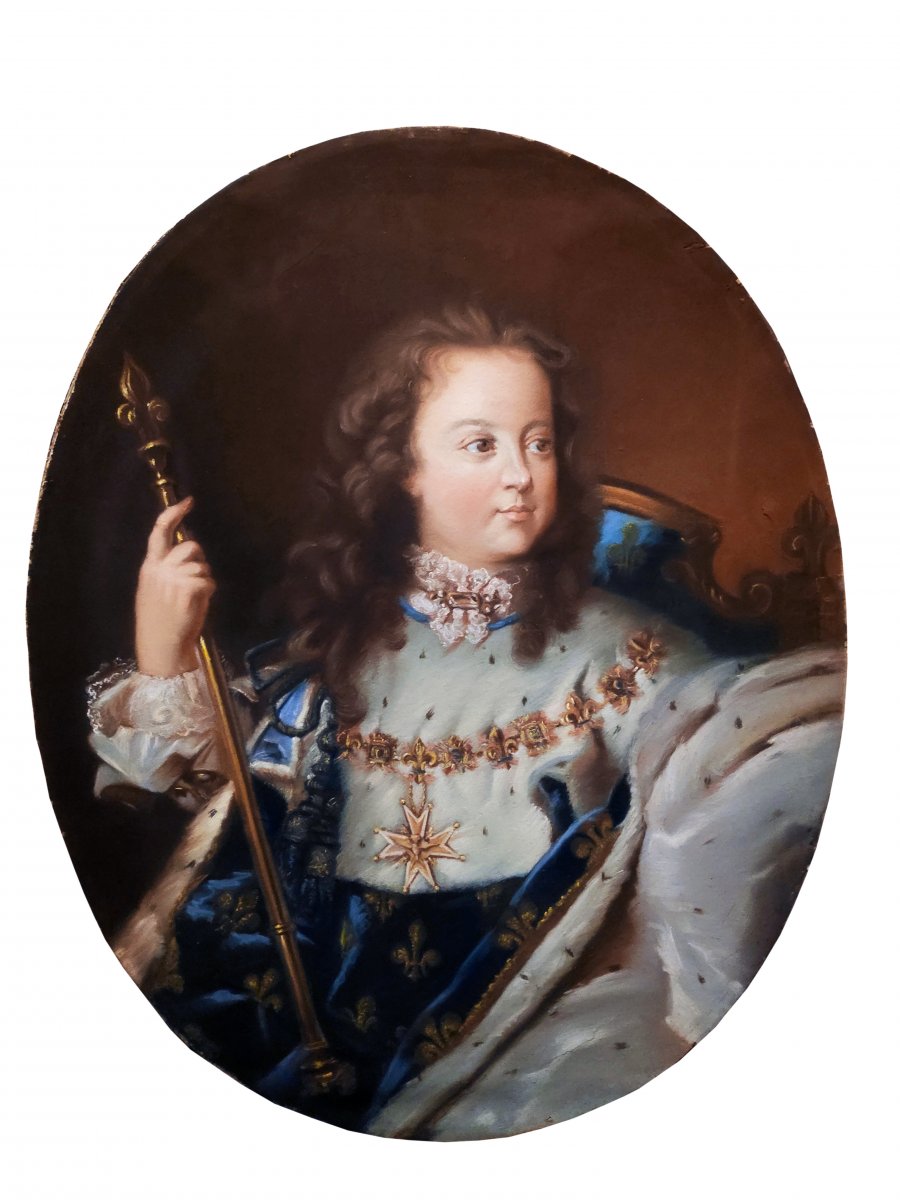 Portrait Du Roi Louis XV Enfant d'Après Hyacinthe Rigaud (1659-1743)