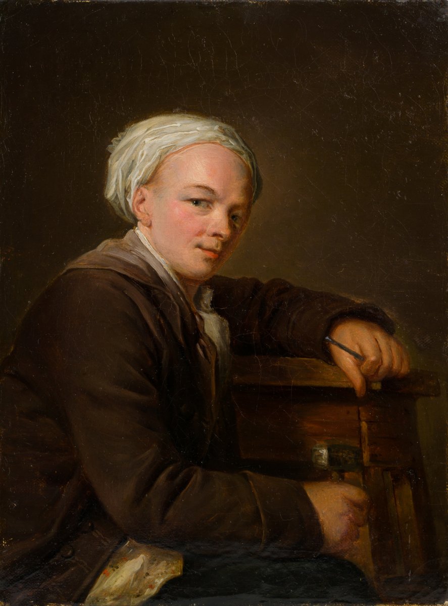 Ecole Française Du XIXème Dans Le Goût De Lépicié (1735-1784), Portrait De Sculpteur