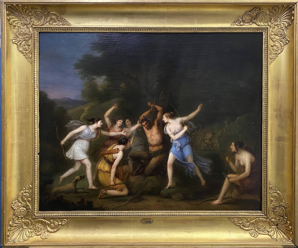Jacques-antoine Vallin (1760 – 1831) Attribué, Le Supplice De Marsyas, Huile Sur Toile