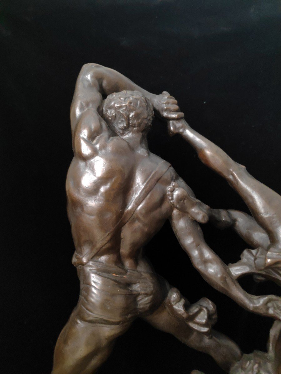Hercules And Lichas, After Antonio Canova (1758-1822), Bronze-photo-2