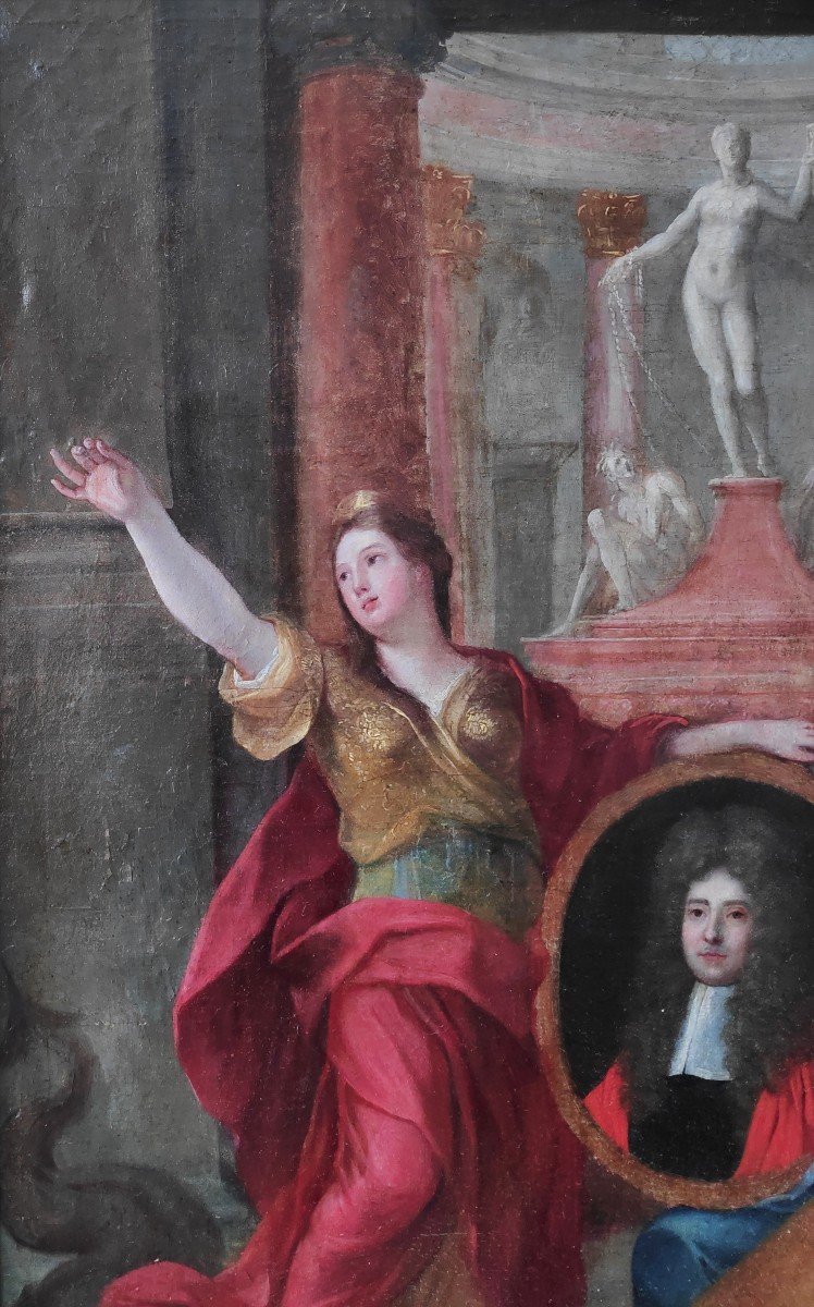 Rare Portrait Allégorique d'Un Parlementaire Du XVIIème Siècle-photo-2
