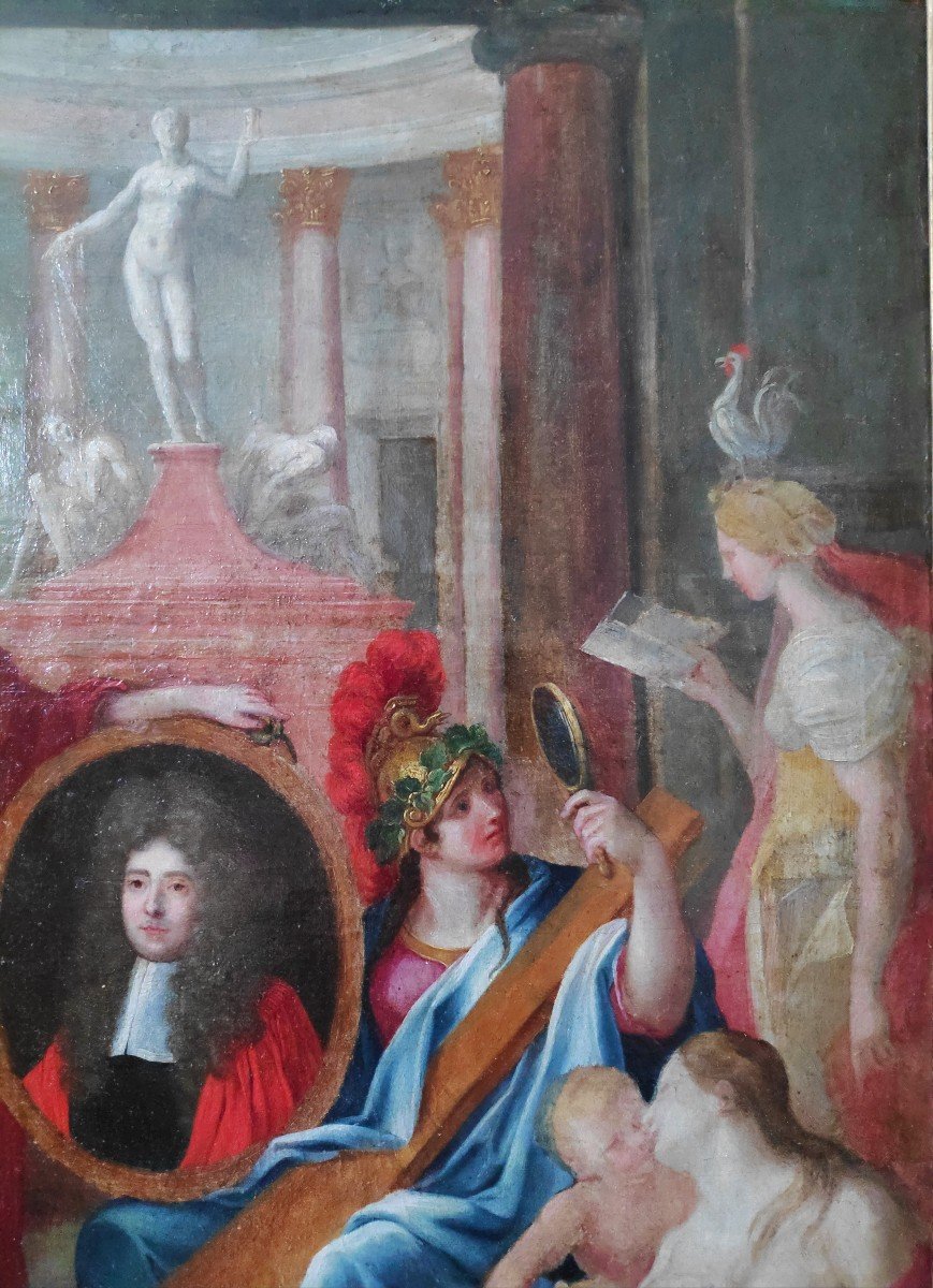 Rare Portrait Allégorique d'Un Parlementaire Du XVIIème Siècle-photo-3