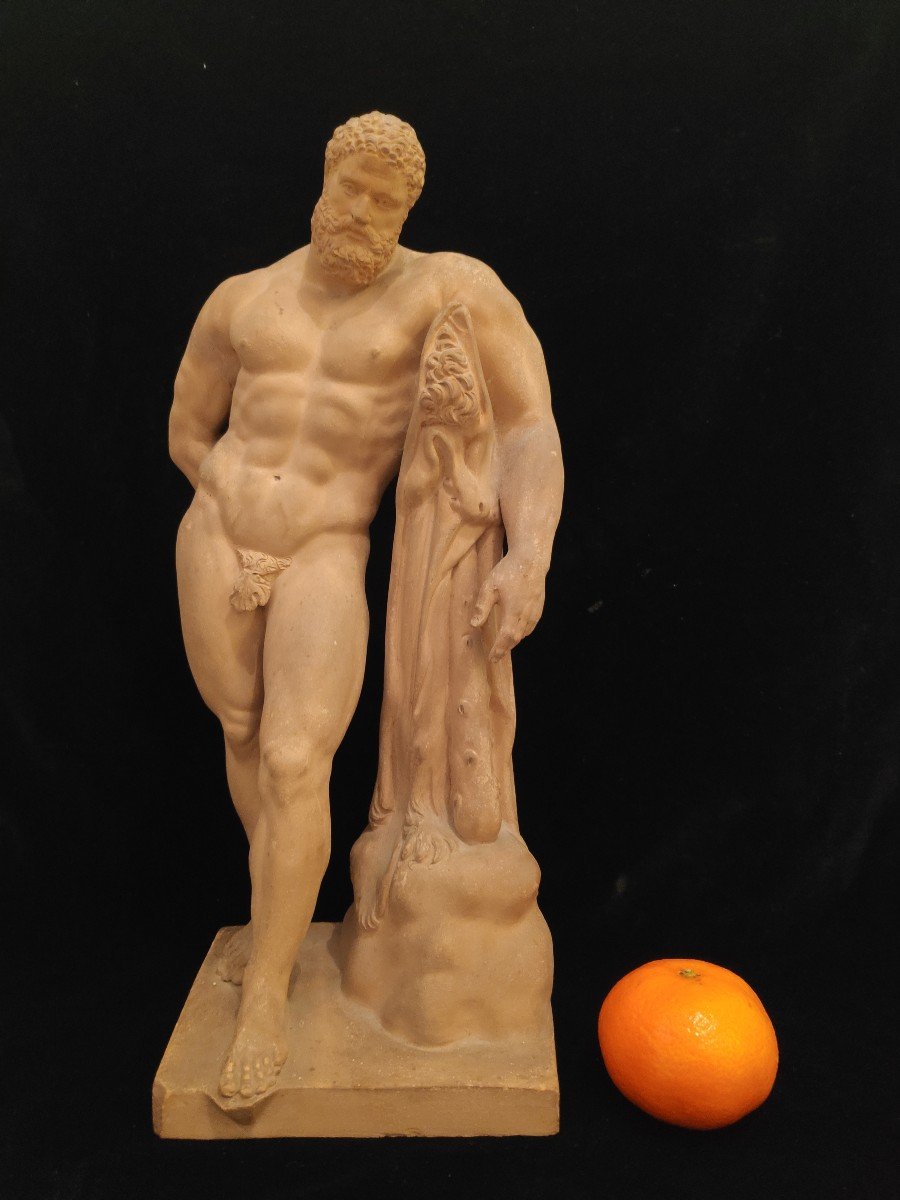 Hercules Farnese From The XIXth Century, Grand Tour Italy, Terracotta-photo-2