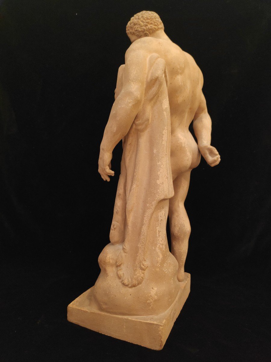 Hercules Farnese From The XIXth Century, Grand Tour Italy, Terracotta-photo-4