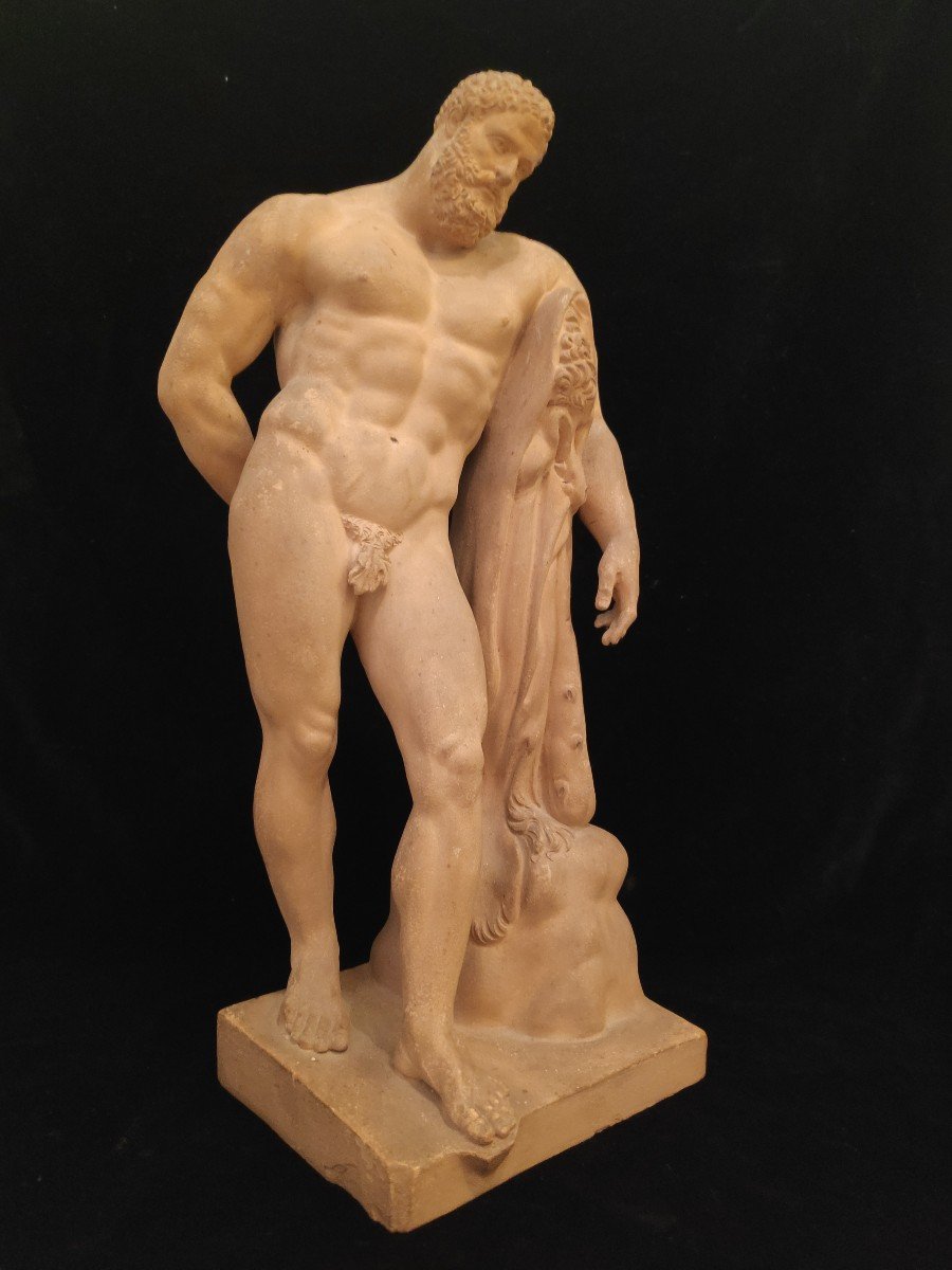 Hercules Farnese From The XIXth Century, Grand Tour Italy, Terracotta-photo-3