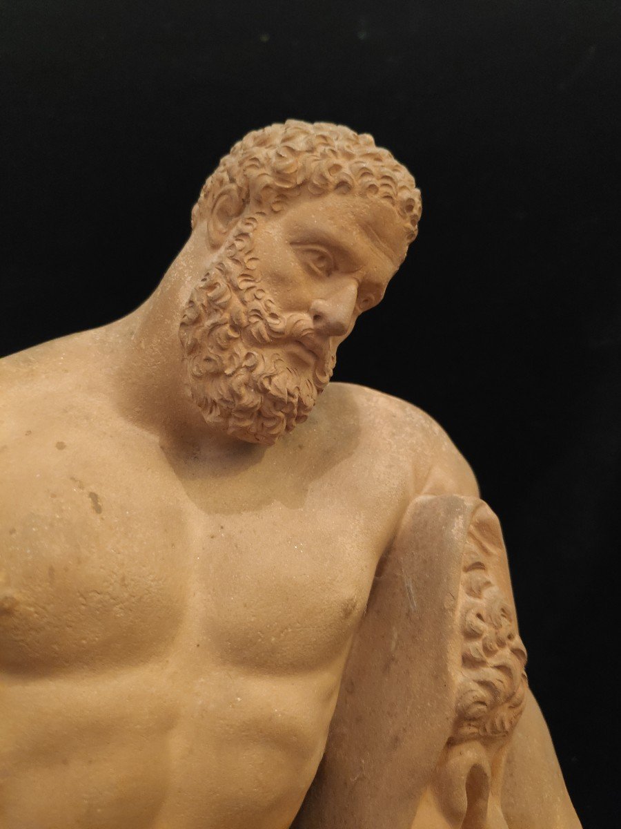 Hercules Farnese From The XIXth Century, Grand Tour Italy, Terracotta-photo-4