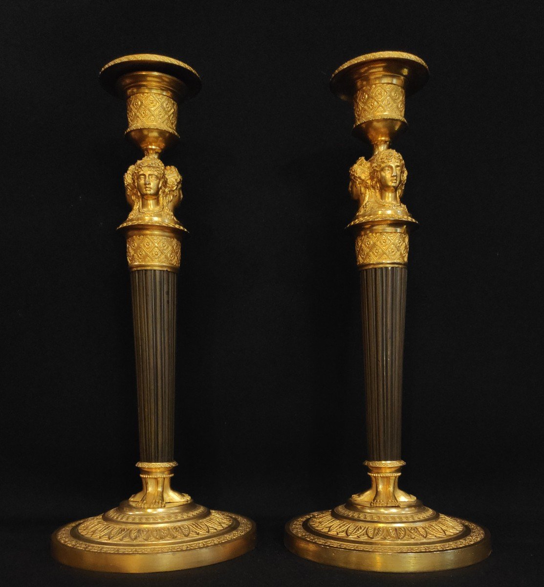 Claude Galle (1759-1815), Rare Pair Of Candelabra Mounted Torches, Empire-photo-2
