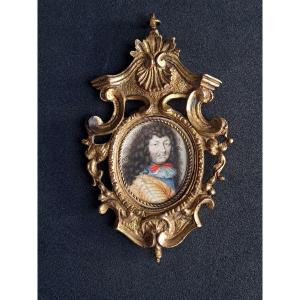 Pierre Mignard (1612-1695) Entourage, Portait De Louis XIV, Miniature