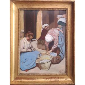 Fernand Piet (1869-1942) The Market In Brittany, 1897