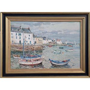 Jean Rigaud (1912-1999) - Belle-ile-en-mer, Le Port De Sauzon