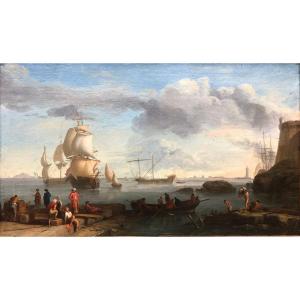 Adrien Manglard (1695-1760), Attributed To, View Of Port