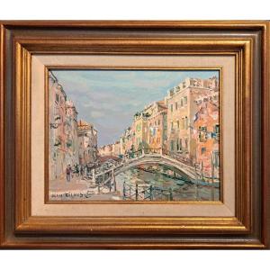 Jean Rigaud (1912-1999) - Venise Le canal Saint Anne (Rio di Sant'Anna)