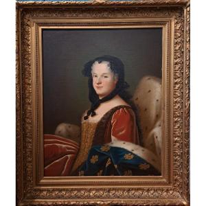 Maurice-quentin De La Tour, Follower Of Portrait Of Marie Leczinska, Queen Of France (1703-1768