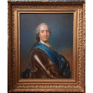 Portrait Of King Louis XV, Entourage By Louis-michel Van Loo (1707-1771)