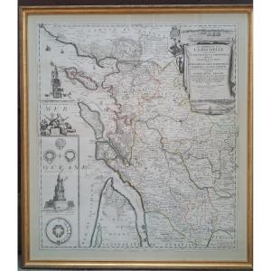 Rare Carte de la généralité de la rochelle par Jean Baptiste Nolin (1657-1708)