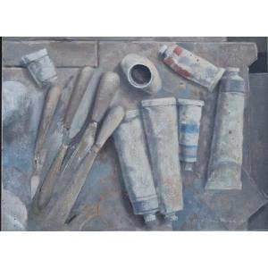 Olivier Raab (born In 1955), The Painter's Tools, Oil