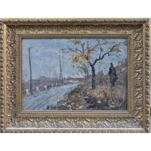 Charles Edmond RENAULT (1829-1905), le peintre en extérieur par temps automnale