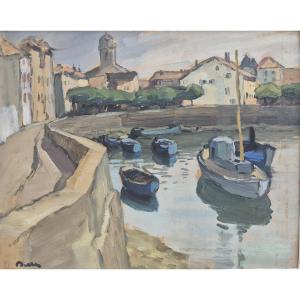 Marcel Belle (1871-1948), Vue du port de Ciboure