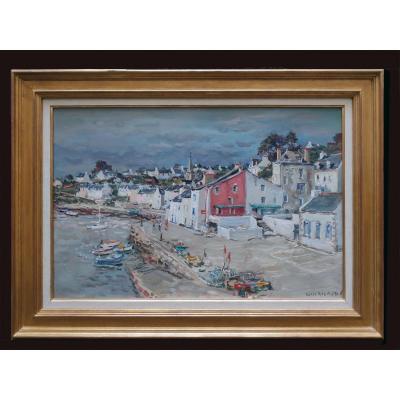 Jean Rigaud (1912-1999), Belle-île En Mer Le Port De Sauzon, Huile