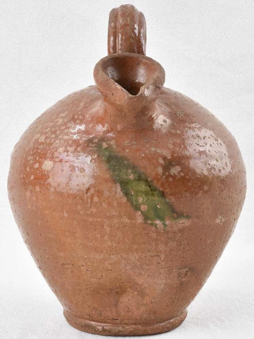 Pichet à huile en terre cuite 19ème -photo-1