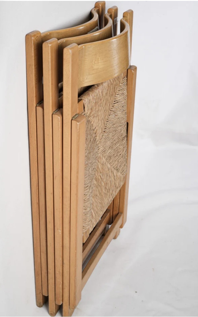 Ensemble de 4 chaises pliantes Aldo Jacober 1960-photo-3