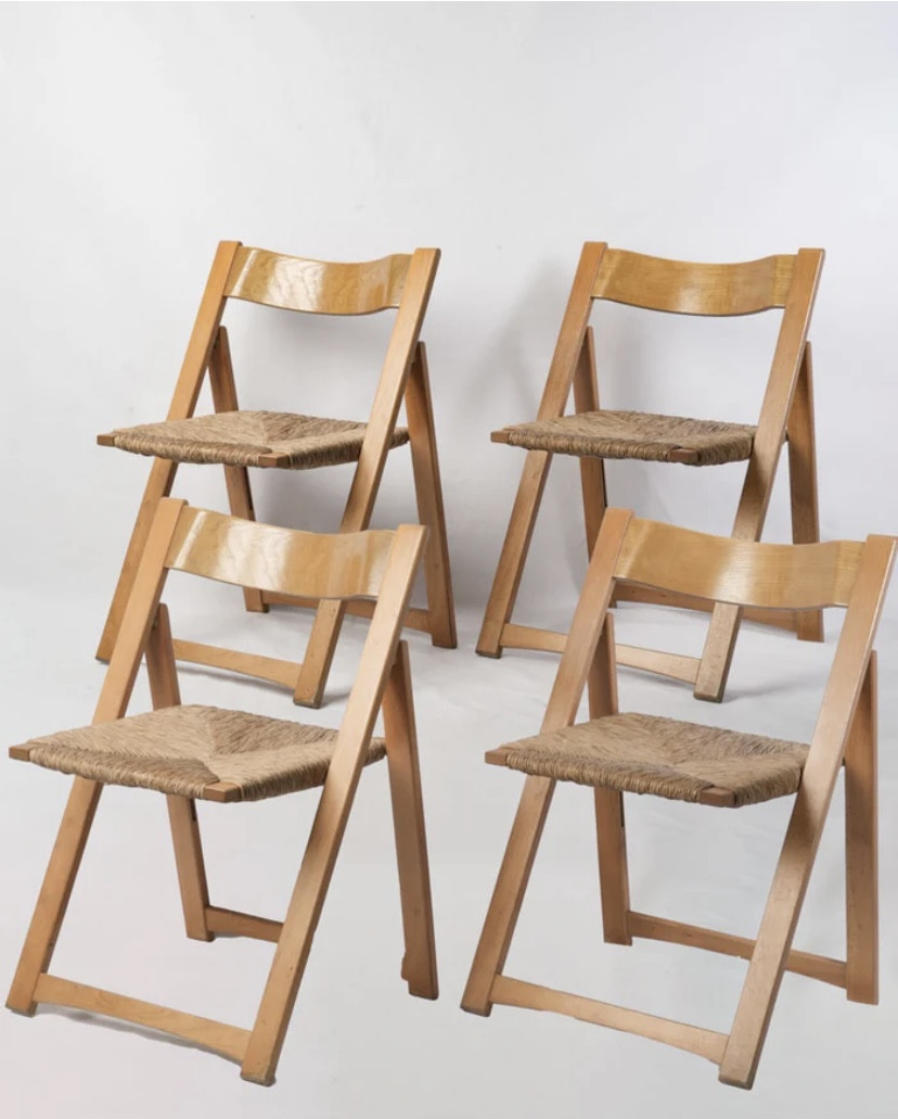 Ensemble de 4 chaises pliantes Aldo Jacober 1960