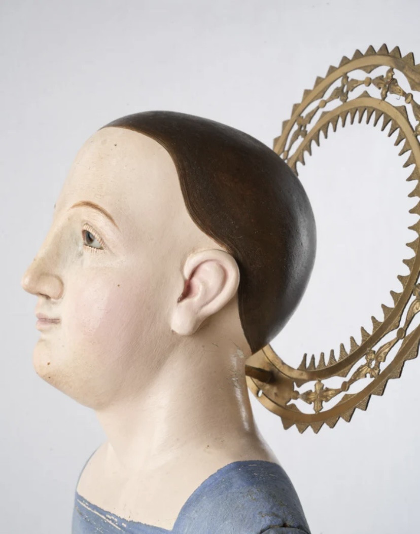 Sculpture polychrome en bois sculpté XVII siècle -photo-1