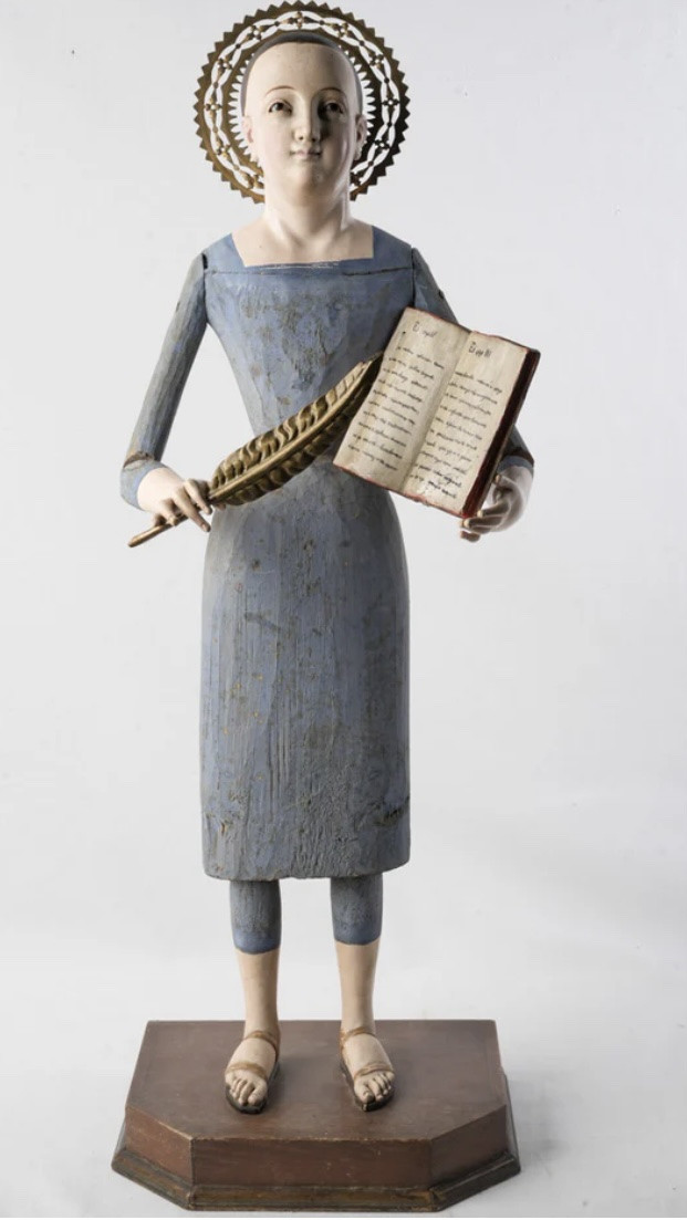 Sculpture polychrome en bois sculpté XVII siècle -photo-8