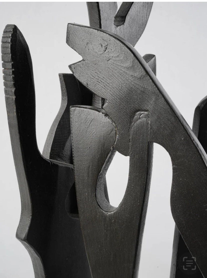 Sculpture en bois teinté des années 60’s-photo-1