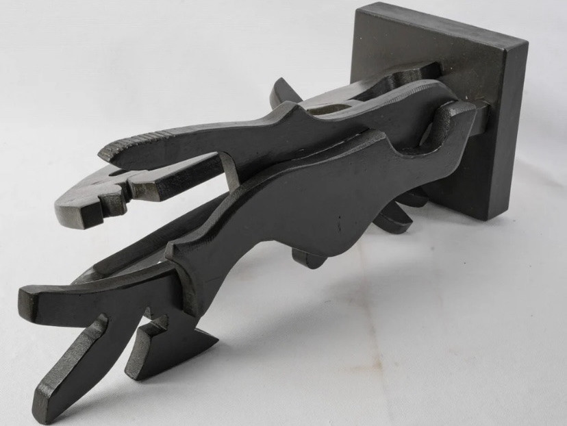 Sculpture en bois teinté des années 60’s-photo-3