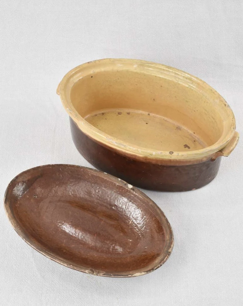 Grande Terrine en Terre cuite vernissée début 20 ème -photo-4