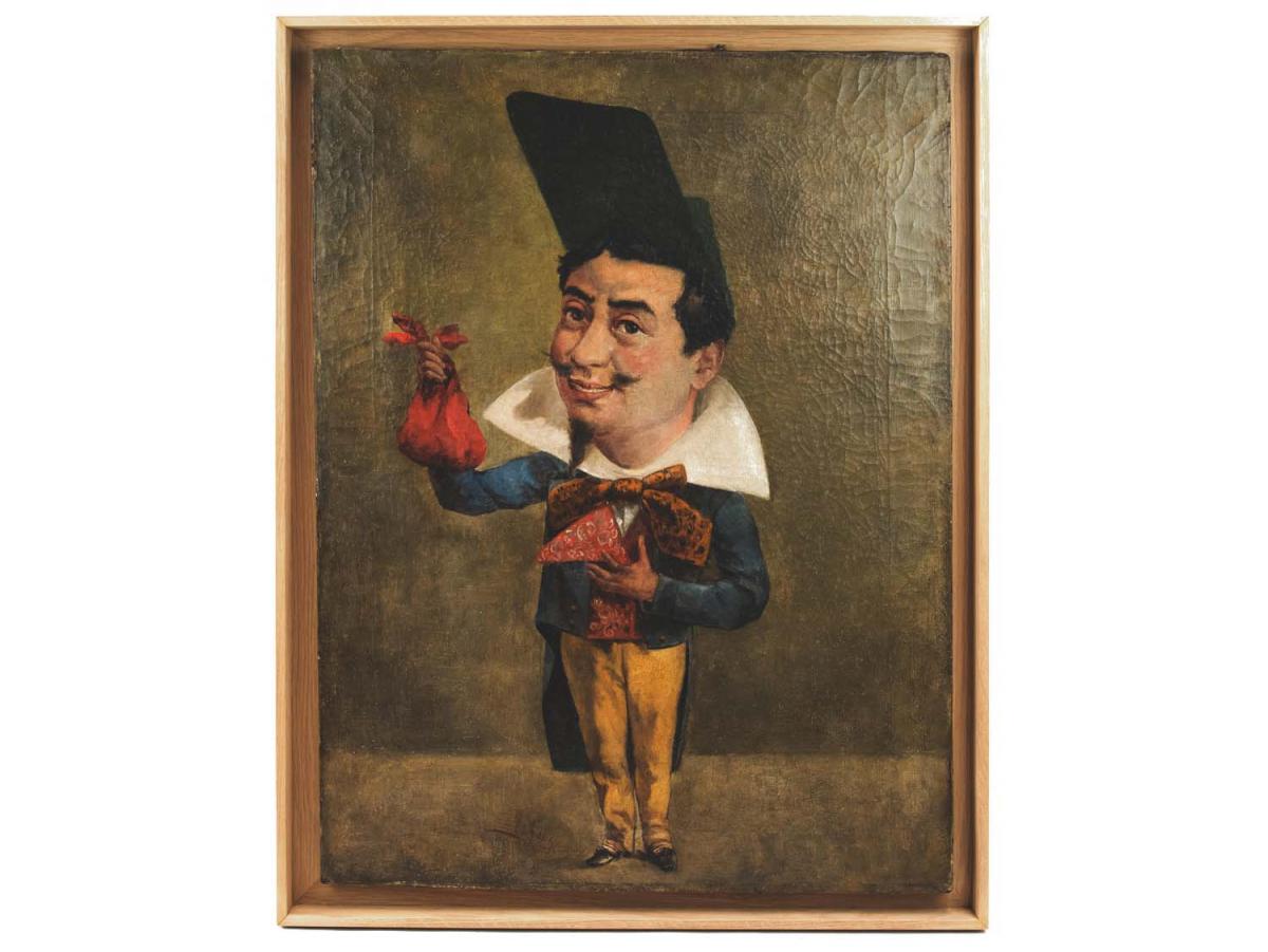 Armand Désiré Gautier, Caricature Oil On Canvas, Late 19th Century - Ls3574561